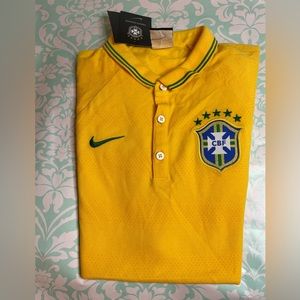Mens Nike  brazil  polo shirt sz small